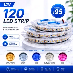 120 LED 12V STRIP 5MTRS