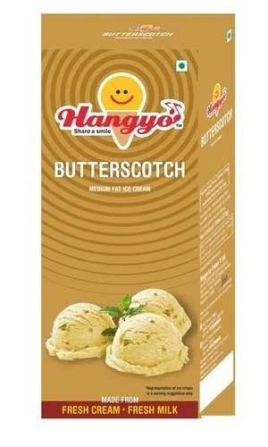 Hangyo Icecream Carton Pack 1Ltr - Butterscotch