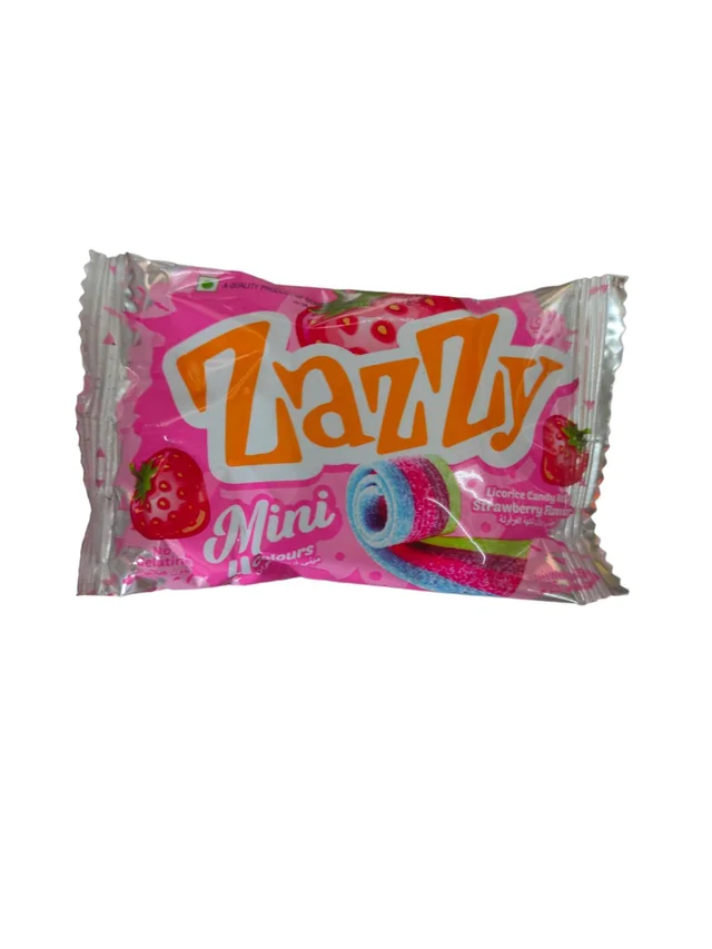 Zazzy Licorice Candy Roll Mini 25g - Strawberry