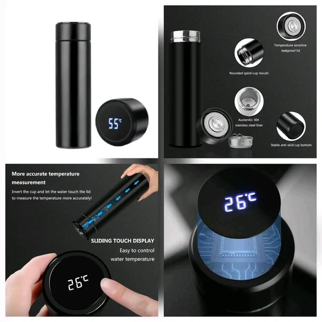 Flask with temperature meter

