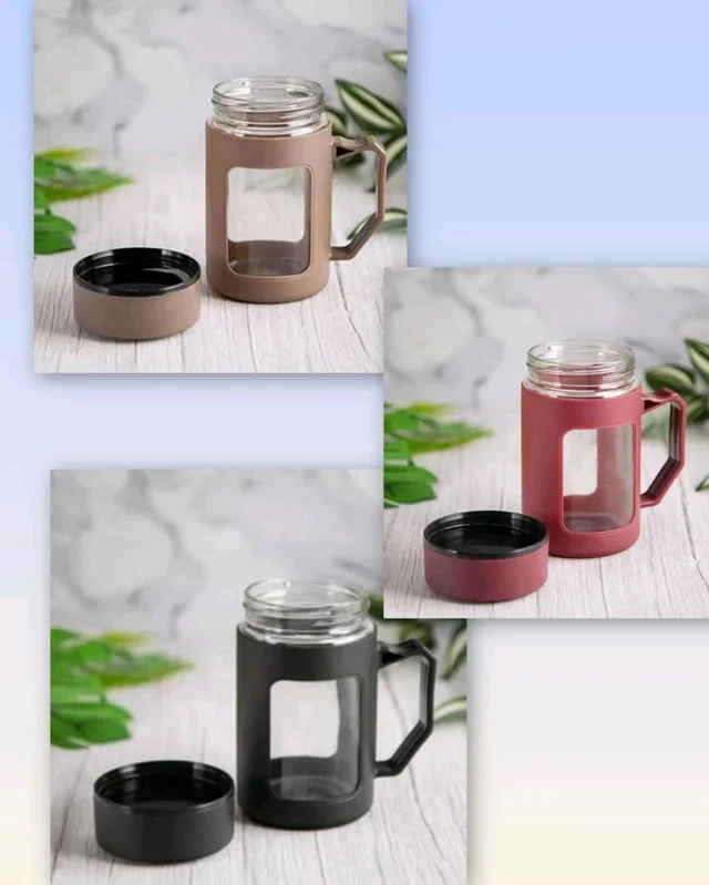 Glass travel mug with lid(500ml)