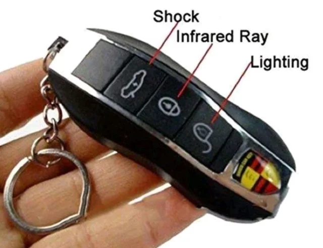 Electric Shock Prank Car Remote Keychain