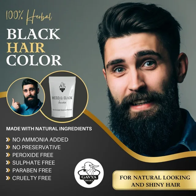 GAVYADHARA Herbal Black Heena (Natural Hair Dye) - 40gm