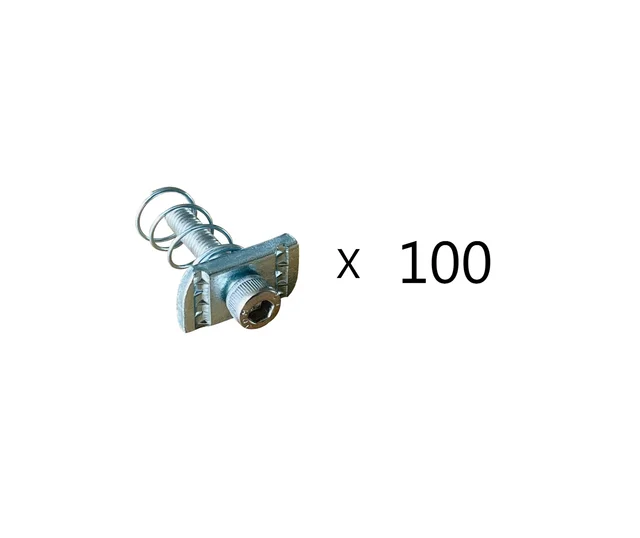 Solar Panel Mounting SS Allen Bolt M8 40MM with GI Spring Nut - Pack of 100