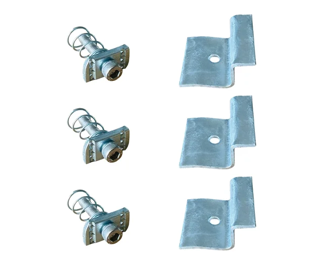 Solar Panel Mounting Hot Dip End Clamp (Z) with SS Allen Bolt M8 40MM & GI Spring Nut - Pack of 3 Set