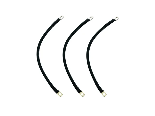 Metcab 16 Sq. MM Battery Connecting Cable with Ring Lugs - 3 Pieces, 2 Feet