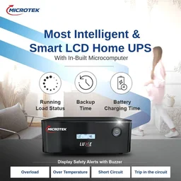 Microtek 12.8V 100Ah Lithium PO4 Battery With Luxe 1000 800VA 12V Sinewave Lithium Home UPS