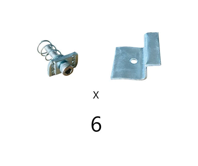 Solar Panel Mounting Hot Dip End Clamp (Z) with SS Allen Bolt M8 & GI Spring Nut - Pack of 6 Set
