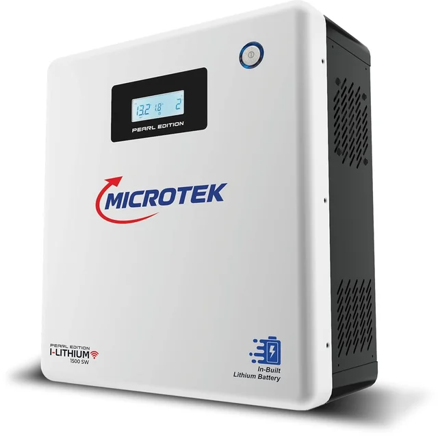Microtek I-Lithium 1500 SW WiFi Inverter (1100VA/925W) with 1280Wh 12.8V 100Ah Li-Ion Battery with 5 Years on-site Warranty - Pearl Edition