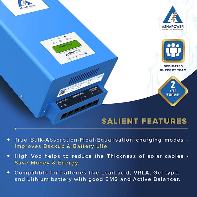 Ashapower Neon 50 12/24/36/48V 50A MPPT Solar Controller SMU (Ver. 9.3)