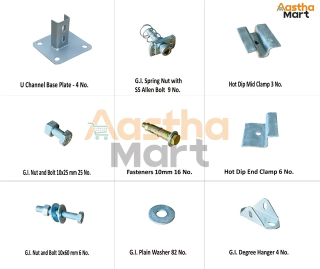 G.I. U Channel 2 Solar Panel Mounting Structure -
