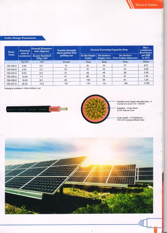Microtek 10 Sq. mm Solar DC Cable XLPO TUV Protected - 50 Meter (25 Red + 25 Black)