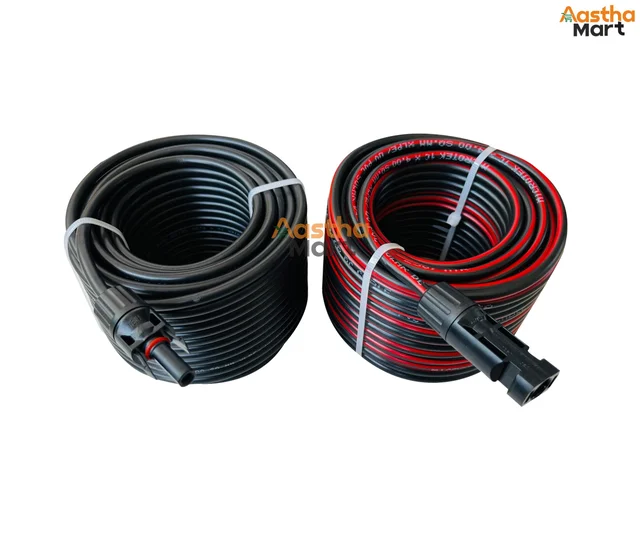 Microtek 6 sq.mm Solar DC Cable Type 1 with MC4 Connector - 10 Meter (5 Red + 5 Black)
