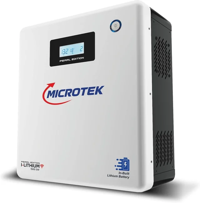 Microtek I-Lithium 1500 SW WiFi Pearl Edition Inverter (1100VA/925W) with 1280Wh 12.8V 100Ah Li-Ion Battery with 5 Years on-site Warranty