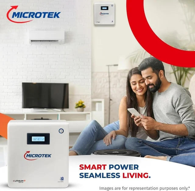 Microtek I-Lithium 1500 SW WiFi Pearl Edition Inverter (1100VA/925W) with 1280Wh 12.8V 100Ah Li-Ion Battery with 5 Years on-site Warranty
