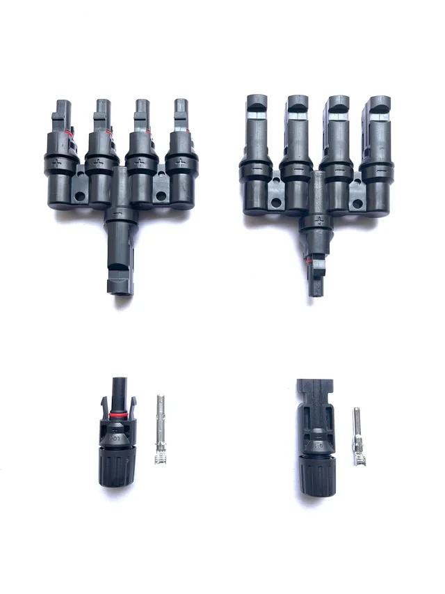 Solar 4 in 1 MC4 Connector 1500V 50A - With 1 Pair 10MM Wire MC4 Connector