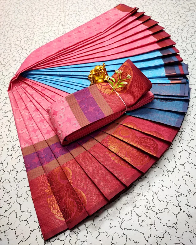 Low Budget Silk Sarees - Perfect For Return Gifts - Sea Pink