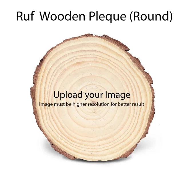Ruf Wooden Pleque | Round | Photo Engrave - Aprox. 7 in