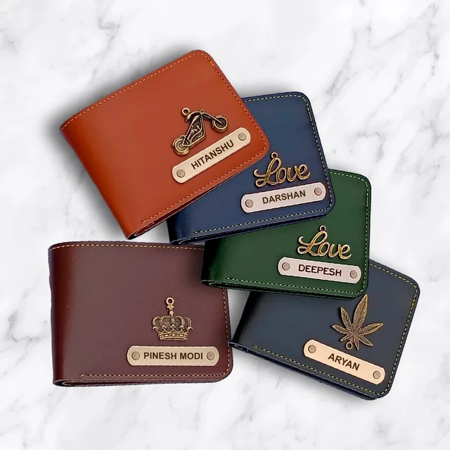 Customiaed Gents Wallet With Lucky Charm - Dark Green