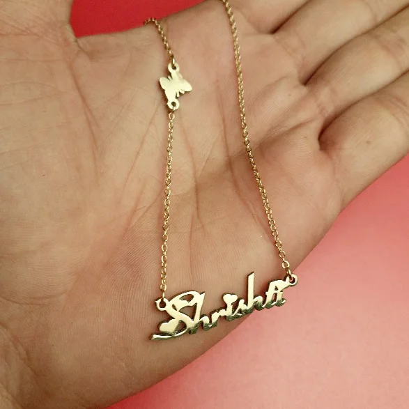 Itsmyway Name Pendant With Hearts - Without Butterfly