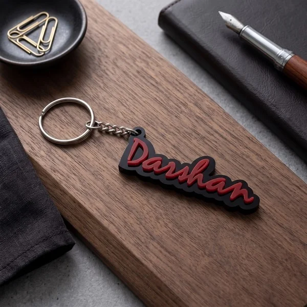 Itsmyway Gift Customized Acrylic Name Keychain | Premium Black & Red 3D Lettering