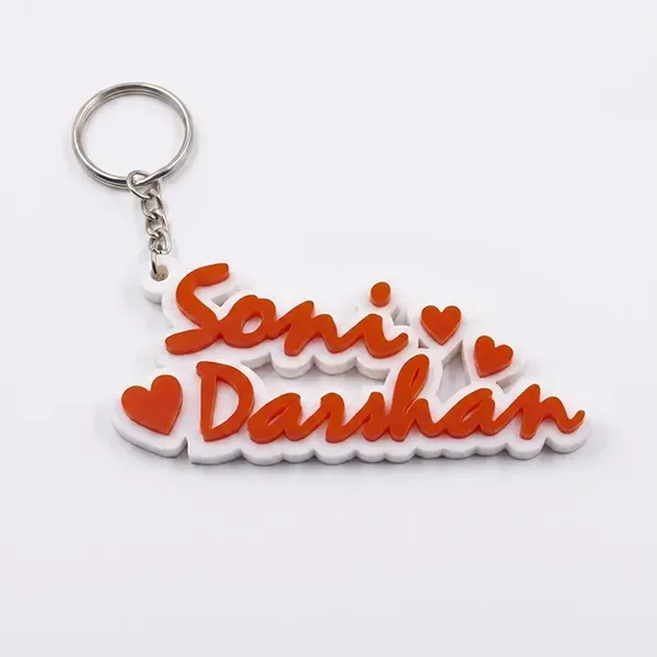 Itsmyway Gift Customized Acrylic Couple Name Keychain with Heart | Premium White & Red 3D Lettering