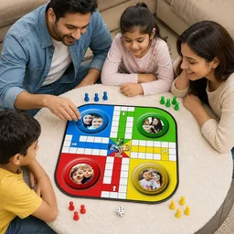 Itsmyway Gift Personalized Photo Ludo Board Game – 5mm Thick Foam Board, Custom Picture Board Game with Pawns & Dice
