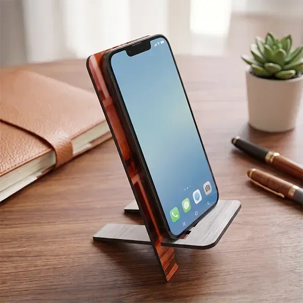 Itsmyway Gift Personalized Photo Mobile Stand - Custom Printed MDF Wooden Desk Holder & Smartphone Stand for Home & Office