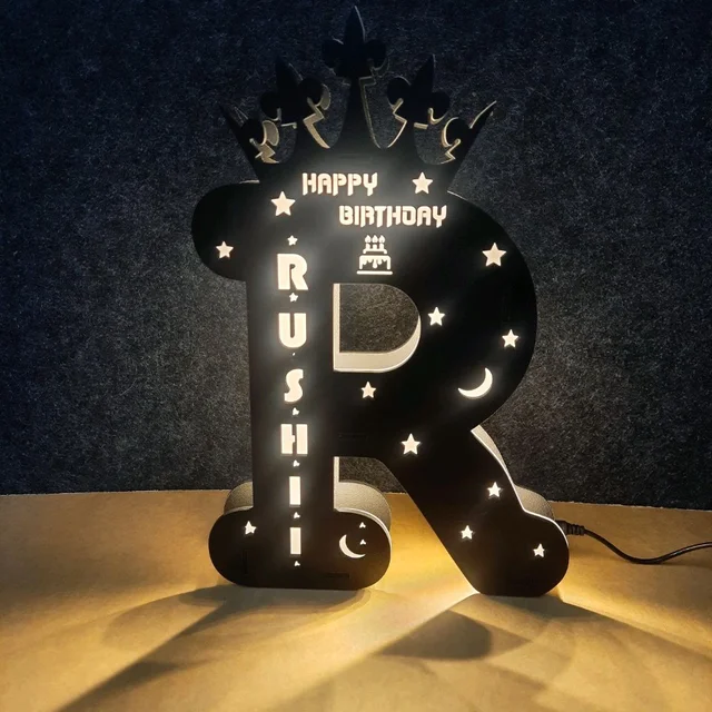 Itsmyway Wooden Customised Alphabat Letter LED Frame - 8x12 in.