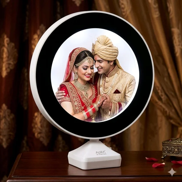 Magic Mirror Round Led Photo Frame