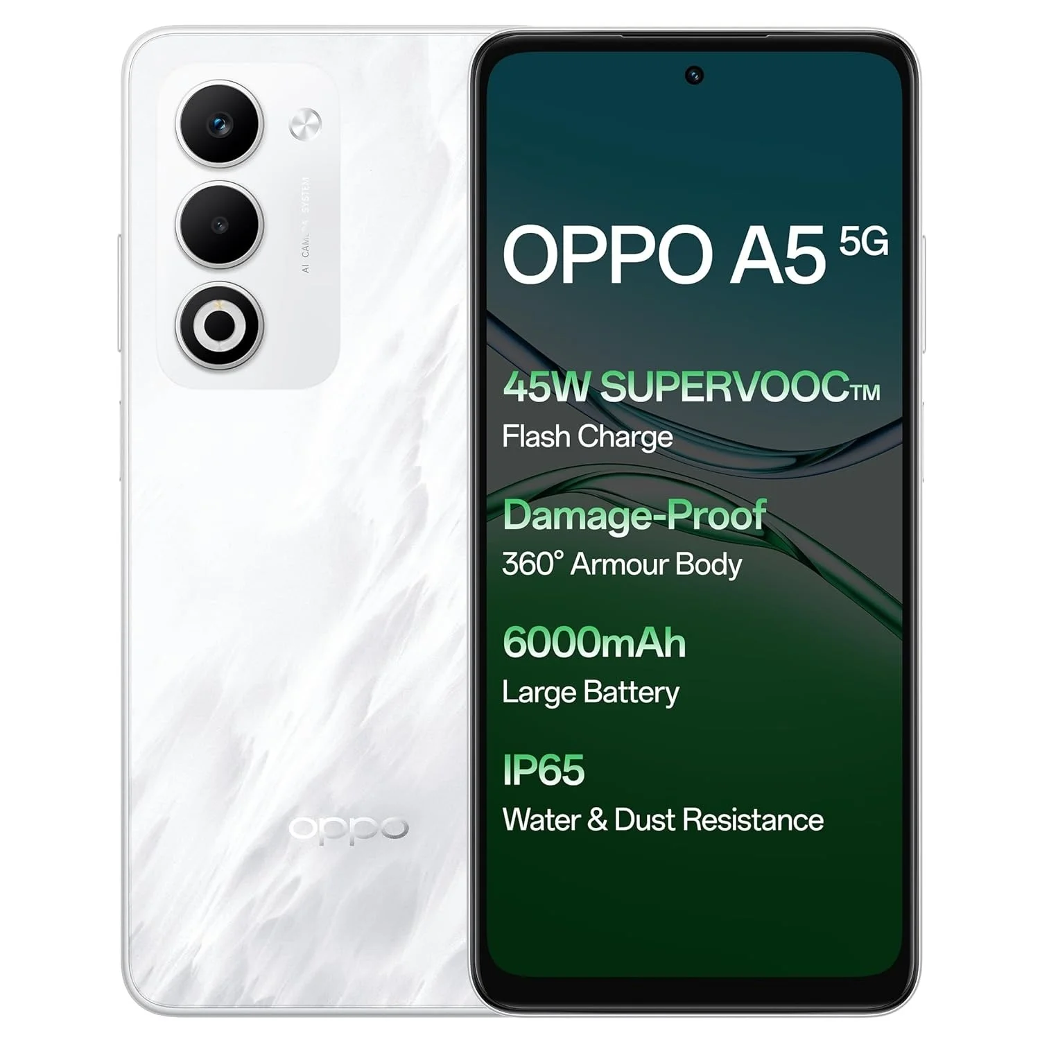 OPPO A5 5G (Mist White, 128 GB) (6 GB RAM)