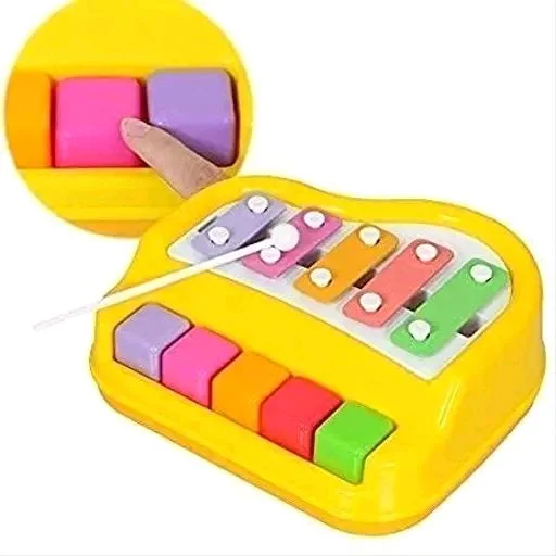 2 in 1 Small Piano Xylophone Musical Toy for Kids (Age 3+) with 8 Keys, 2 Sticks, Keyboard Xylophone Piano - Preschool Musical Learning Instruments Gift Toy for Baby, Kids, Girls, Boys-