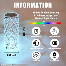 Eenfnety ™ Unique Eenfnety™ Table Lamps PCENF5251 PlasticAssembly: No Assembly RequiredBase Fixture Material: PlasticBulb Included: YesHolder & Plug Type: B15(Sbc)Shade Colour: MulticolourShade Material: PlasticSwitch Type: On/OffWaterproof: NoWatt Recommended: 10Wire Length: 1Product Breadth: 5.5 cmProduct Height: 10 cmProduct Length: 5.5 cmNet Quantity (N): 1Dispatch: 1 Day*Proof of Safe