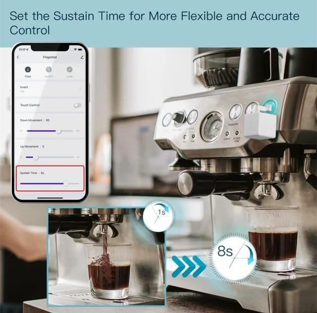 AUSLESE® Auslese® Smart Button Pusher No Wiring Switch Bot Touch Control Work with Smart Life App Compatible with Alexa, Google Home & Timer Control (Fingerbot) - White