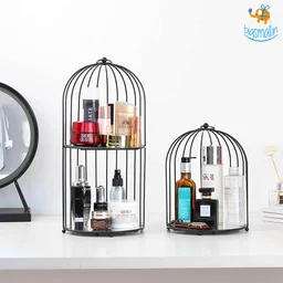 Metallic Cage Cosmetic Organizer