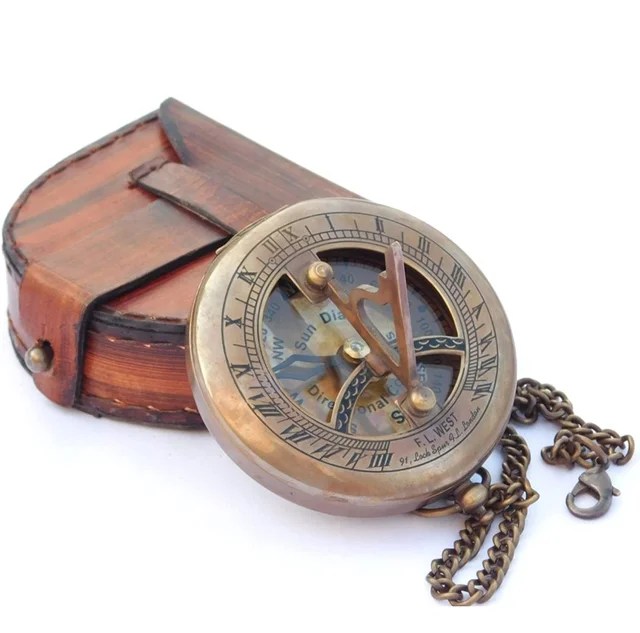 UNIQUE NAUTICAL Pocket Compass Watch for Navigation | Antique Compass | Little Compass Set | Brass Compass