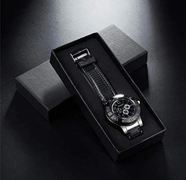 Luvy USB Cigarette Lighter Watch Rechargeable flameless Windproof Unique Designer Wristwatch .2 in 1 Watch Lighter for Cigarette Stylish (Black)59%off