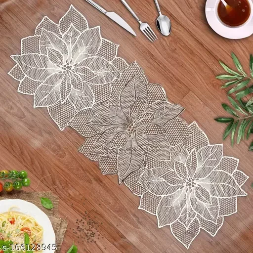 Dakshya Industries (Pack of 1) Gold PVC Table Runner