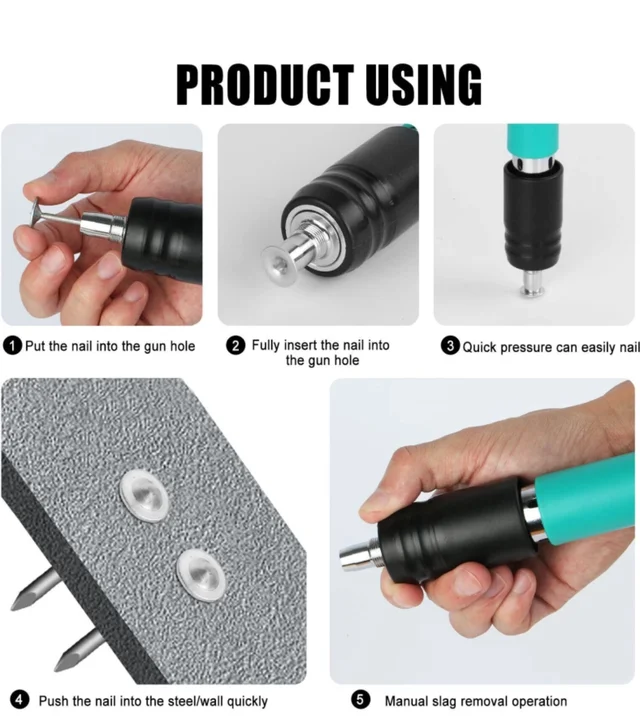 Nail Wall Fastening PCENF5332 Tool Portable Mini Nail Shooting Machine with 10 Nails Lightweight and Efficient Household Woodworking Tool Nail Wall Fastening Tool A Tool For Drilling Up A Wall24%off