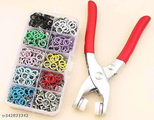 200PC Silver Button Thickened Snap Fasteners Kit Metal Copper Five Claw Buckle Set with Hand Pressure Pliers Tool DIY Sewing Buttons Set for Clothing Sewing (RED) (Pack of 1)Name: 200PC Silver Button Thickened Snap Fasteners Kit Metal Copper Five Claw Buckle Set with Hand Pressure Pliers Tool DIY Sewing Buttons Set for Clothing Sewing (RED) PCENF5388