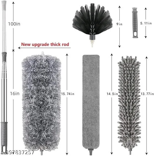 Microfiber PCENF5407 Feather Duster 4PCS - Extendable & Bendable Dusters with Long Extension Pole, Washable Lightweight Dusters for Cleaning Ceiling Fan, High Ceiling (3 in 1 Duster)Name: Microfiber Feather Duster 4PCS - Extendable & Bendable Dusters with Long Extension Pole, Washable Lightweight Dusters for Cleaning Ceiling Fan, High Ceiling (3 in 1 Duster)Brush Material