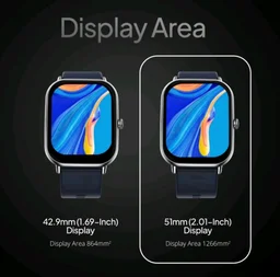 Fire-Boltt Hunter 51.1mm (2.01) HD Display Buetooth Calling with Single Chipset, Metal Body Smartwatch (Dark Blue Strap, Free Size) - Black