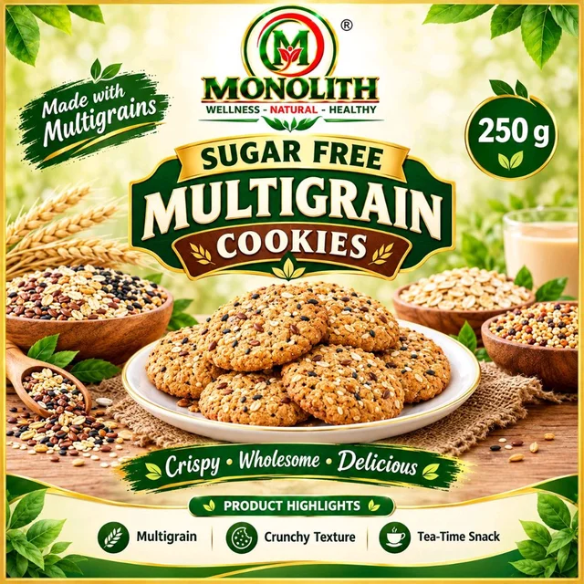 Sugar Free Multigrain Cookies - 250 grams