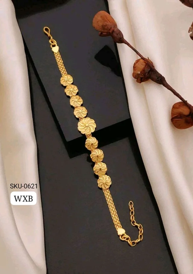Kanaf 💫 KANAF Fancy Ladies Bracelet | Sunflower Design | Brass | Micro Gold Plating | Daily Wear | Adjustable Size