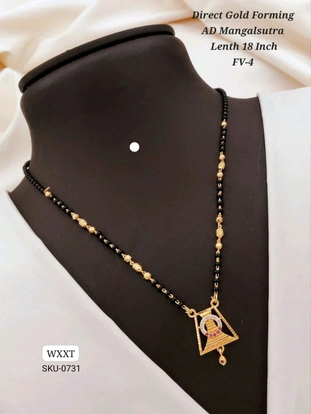 💛 KANAF Direct Gold Forming AD Mangalsutra | Elegant Daily-Wear Design | Length 18 Inch | Model FV-4
