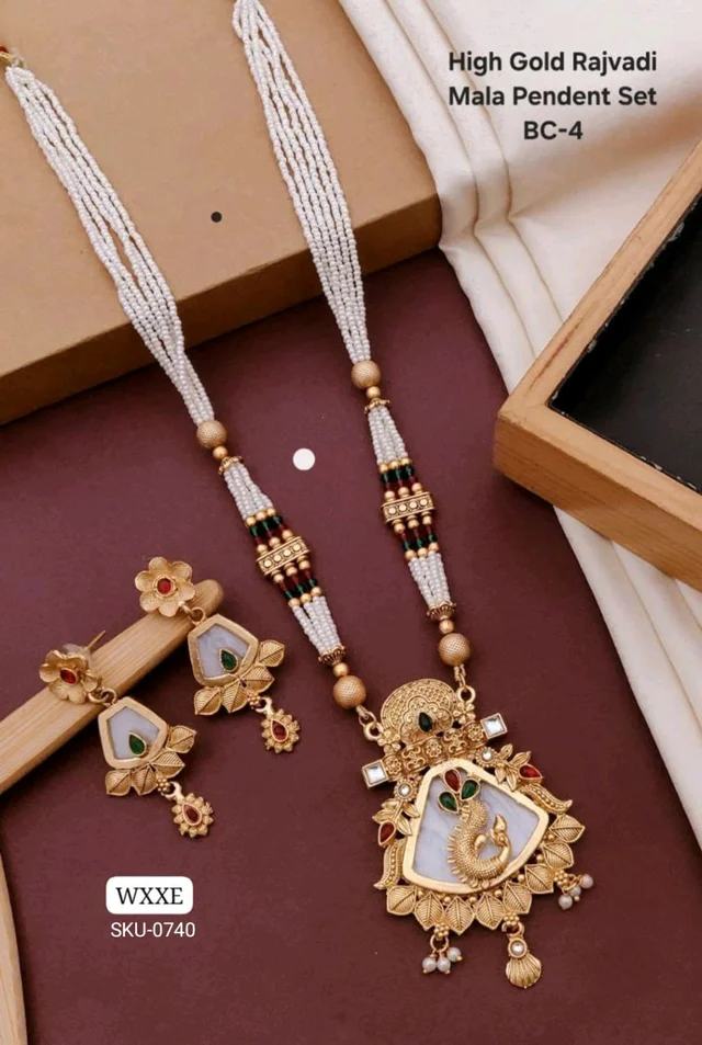 👑 KANAF High Gold Rajwadi Mala Pendant Set | Premium Traditional Jewellery | Model BC-4