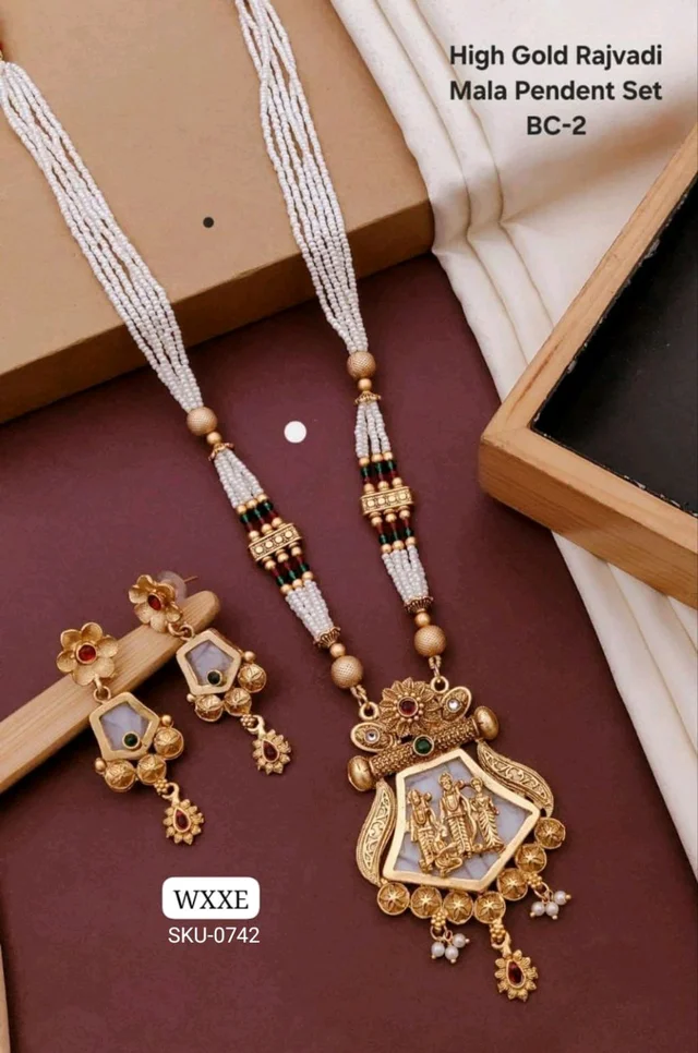 👑 KANAF High Gold Rajwadi Mala Pendant Set | Temple Jewellery Design | Model BC-2