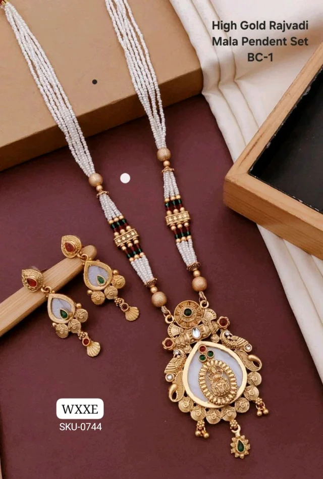 👑 KANAF High Gold Rajwadi Mala Pendant Set | Premium Temple Jewellery | Model BC-1