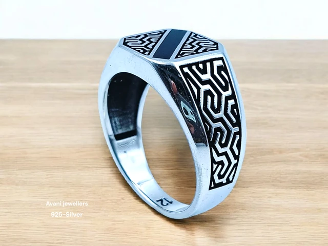 Avani Jewellers Silver Gents Plain Ring - 8.46, 28