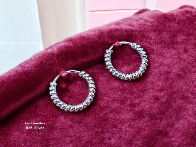 Avani Jewellers Silver Antique Plain Earrings - 1.07